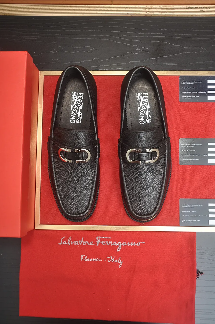 Men's Men's Shoes💰560💶[[HERMES]] (High-end Niuli) New 🍀 HERMES - top version of Ferragamo's classic casual leather shoes! Made of imported original cowhide, the inner top layer is comfortable cowhide lining! Original wear-resistant rubber outsole! High quality products! Code number 38-45 (45 customized)